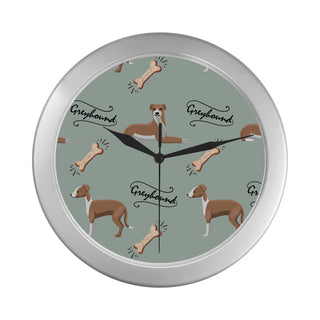 Greyhound Pattern Silver Color Wall Clock - TeeAmazing