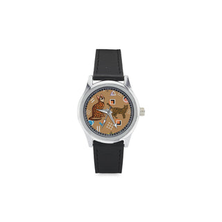 Bengal Cat Kid's Stainless Steel Leather Strap Watch - TeeAmazing
