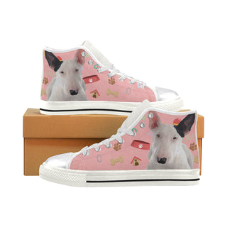 Bull Terrier Dog White Women's Classic High Top Canvas Shoes - TeeAmazing