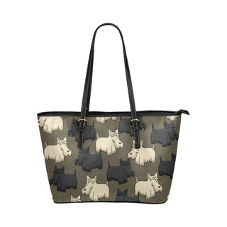 Scottish Terrier Leather Tote Bags - Scottish Terrier Bags - TeeAmazing