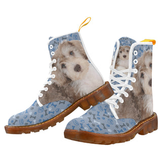 Schnoodle Dog White Boots For Women - TeeAmazing
