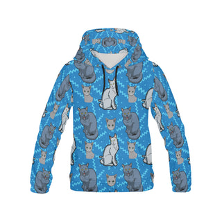 Russian Blue All Over Print Hoodie for Women - TeeAmazing