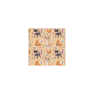 Chihuahua Flower Square Towel 13“x13” - TeeAmazing