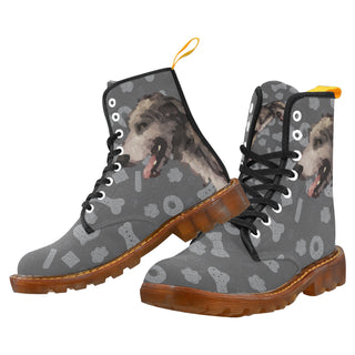 Irish Wolfhound Dog Black Boots For Women - TeeAmazing