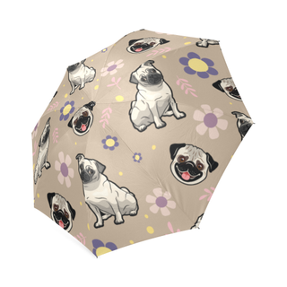 Pug Flower Foldable Umbrella - TeeAmazing