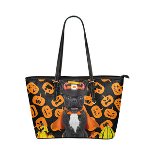 French Bulldog Halloweeen Leather Tote Bag/Small - TeeAmazing