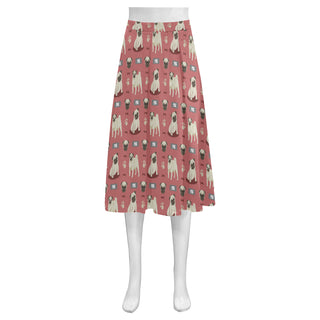 Pug Pattern Mnemosyne Women's Crepe Skirt - TeeAmazing