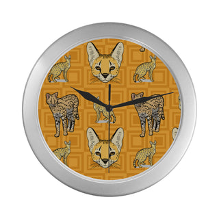 Savannah Cat Silver Color Wall Clock - TeeAmazing
