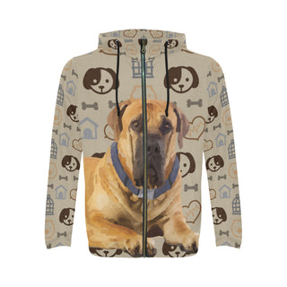 English Mastiff Dog All Over Print Full Zip Hoodie for Men - TeeAmazing