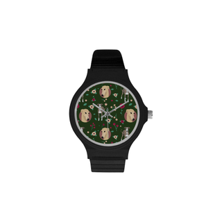 Greyhound Flower Unisex Round Plastic Watch(Model 302) - TeeAmazing