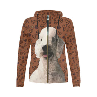 Bedlington Terrier Dog All Over Print Full Zip Hoodie for Women - TeeAmazing