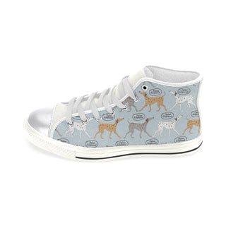 Italian Greyhound Pattern White Women's Classic High Top Canvas Shoes - TeeAmazing