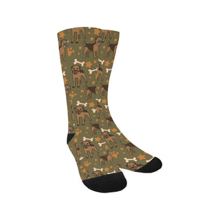 Border Terrier Pattern Trouser Socks - TeeAmazing