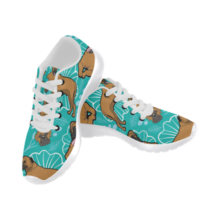 Bullmastiff Flower White Sneakers for Women - TeeAmazing