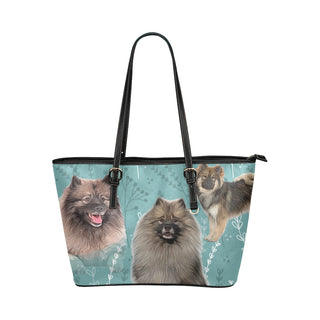Keeshond Lover Leather Tote Bag/Small - TeeAmazing