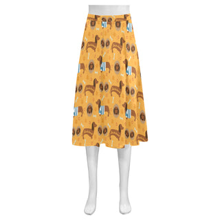 Dachshund Pattern Mnemosyne Women's Crepe Skirt - TeeAmazing