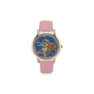 Cavapoo Dog Women's Rose Gold Leather Strap Watch - TeeAmazing