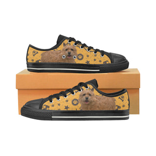 Norwich Terrier Dog Black Low Top Canvas Shoes for Kid - TeeAmazing