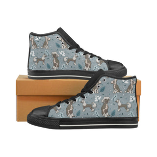 Chinese Crested Black Women's Classic High Top Canvas Shoes - TeeAmazing