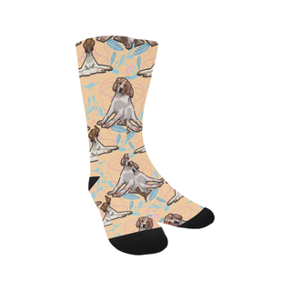 Brittany Spaniel Flower Trouser Socks - TeeAmazing
