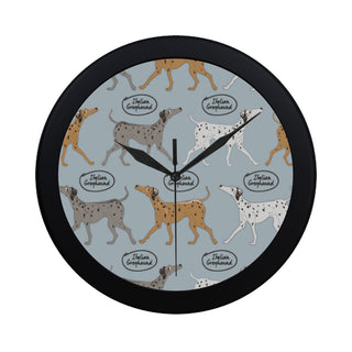 Italian Greyhound Pattern Black Circular Plastic Wall clock - TeeAmazing