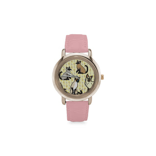 Siamese Women's Rose Gold Leather Strap Watch - TeeAmazing