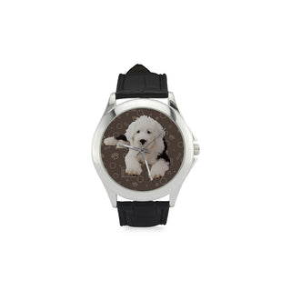 Old English Sheepdog Dog Women's Classic Leather Strap Watch - TeeAmazing