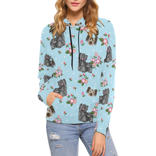 Skye Terrier Flower All Over Print Hoodie for Women (USA Size) (Model H13) - TeeAmazing