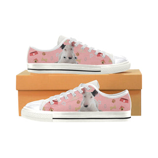 Bull Terrier Dog White Canvas Women's Shoes/Large Size - TeeAmazing