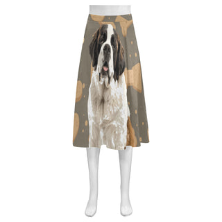 St. Bernard Dog Mnemosyne Women's Crepe Skirt (Model D16) - TeeAmazing