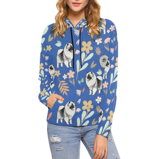 Keeshound Flower All Over Print Hoodie for Women (USA Size) (Model H13) - TeeAmazing