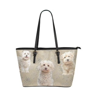 Maltese Lover Leather Tote Bag/Small - TeeAmazing