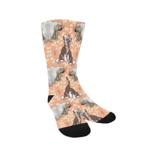Chinese Crested Flower Trouser Socks - TeeAmazing