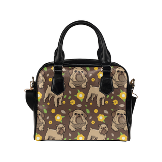 Brussels Griffon Flower Shoulder Handbag - TeeAmazing