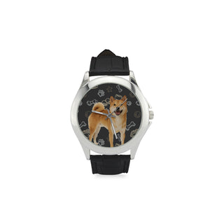 Shiba Inu Dog Women's Classic Leather Strap Watch - TeeAmazing