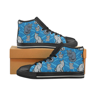 Russian Blue Black High Top Canvas Shoes for Kid - TeeAmazing