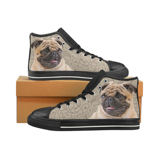 Pug Lover Black High Top Canvas Shoes for Kid - TeeAmazing