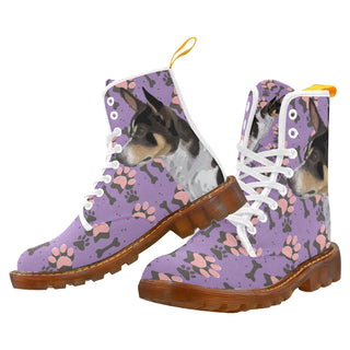 Rat Terrier White Boots For Women - TeeAmazing