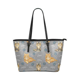 Maine Coon Leather Tote Bag/Small - TeeAmazing