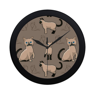 Tonkinese Cat Black Circular Plastic Wall clock - TeeAmazing