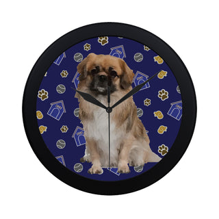 Pekingese Dog Black Circular Plastic Wall clock - TeeAmazing