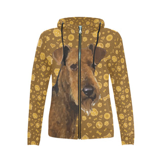 Welsh Terrier Dog All Over Print Full Zip Hoodie for Women - TeeAmazing