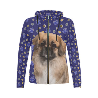 Pekingese Dog All Over Print Full Zip Hoodie for Women - TeeAmazing