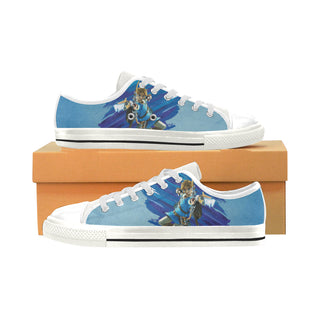 Link with Arrow White Low Top Canvas Shoes for Kid - TeeAmazing