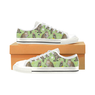 American Bobtail White Low Top Canvas Shoes for Kid - TeeAmazing