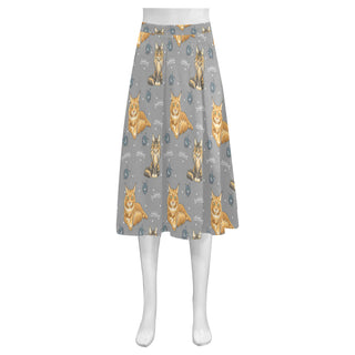 Maine Coon Mnemosyne Women's Crepe Skirt (Model D16) - TeeAmazing