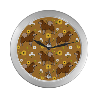 Eurasier Flower Silver Color Wall Clock - TeeAmazing
