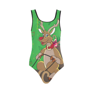 Reindeer Christmas Vest One Piece Swimsuit - TeeAmazing