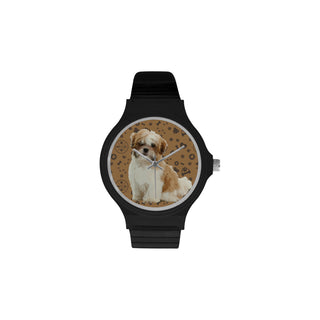 Maltese Shih Tzu Dog Unisex Round Plastic Watch - TeeAmazing