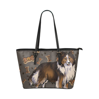 Shetland Sheepdog Dog Leather Tote Bag/Small - TeeAmazing